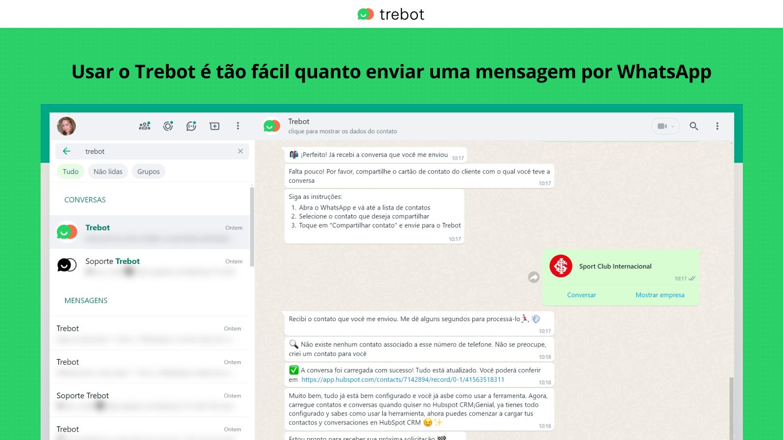 Atualização de Contatos sem sair do WhatsApp