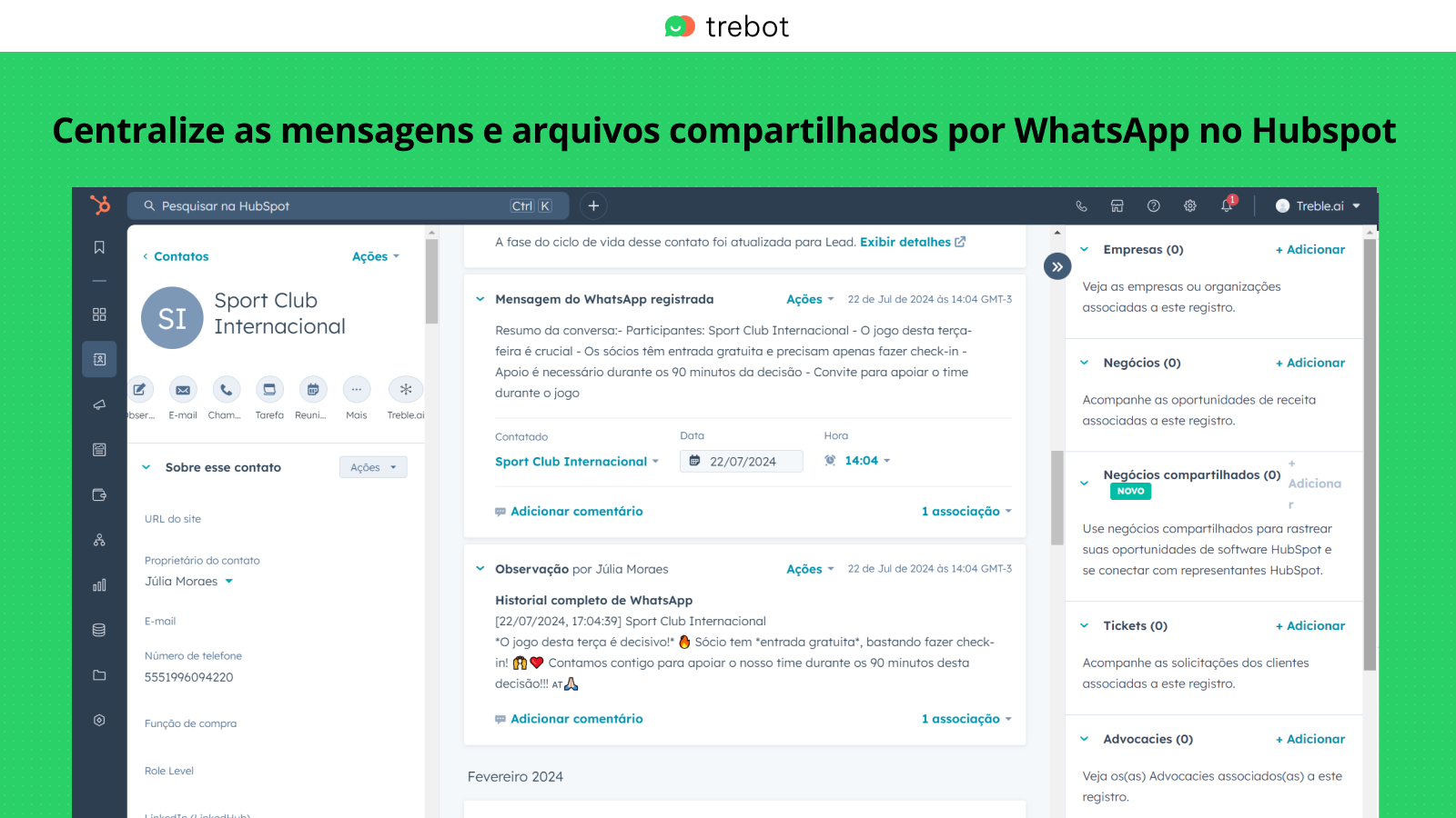 Sincronização de Conversas
