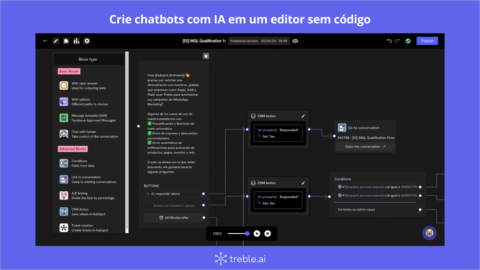 Editor de Chatbot de WhatsApp com IA